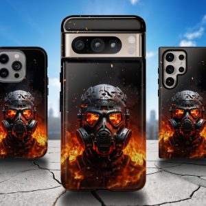 Flaming Gas Mask Phone Case